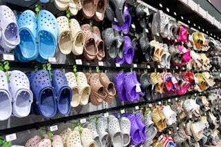crocs on display