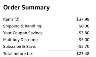 Biotrue Amazon receipt