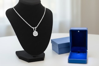 jewelry box and a diamond necklace