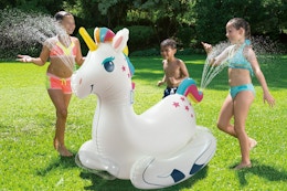 $9.97 Unicorn Inflatable Sprinkler on Rollback Walmart card image