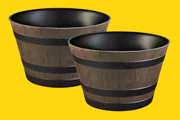The Home Depot Vigoro whiskey barrel planters