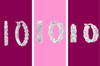 Set of Three Diamond Hoop Earrings