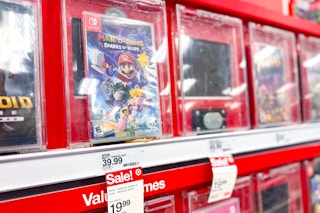 nintendo switch sparks of hope video game on a target shelf