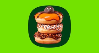 Stack of dunkin donuts halloween