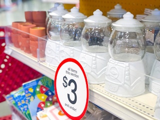shelf of gum ball machines at Target