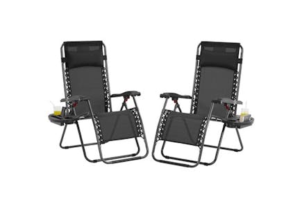 Zero-Gravity Lounge Chair Set