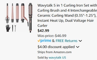 a curling iron final price of $42.99 at amazon