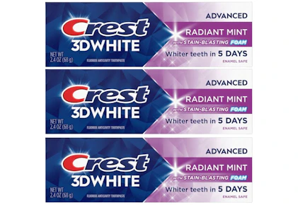 3 Crest 3D White Toothpastes