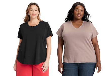 2 Ava & Viv Women's Plus T-shirts