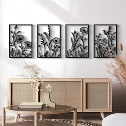 Abstract Flowers Metal Wall Art