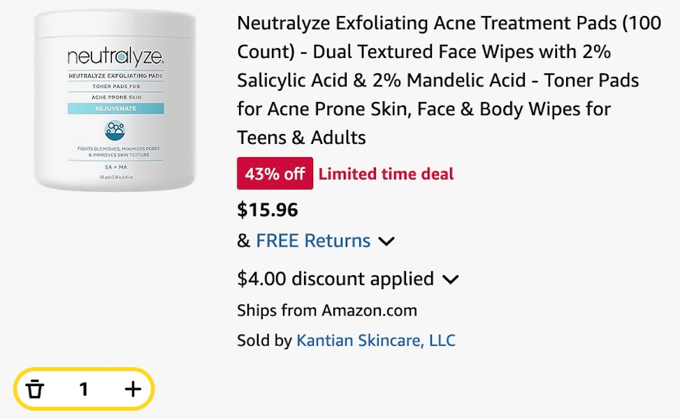 neutralyze acne pads