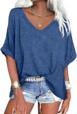 Women's V-Neck Oversized Tee