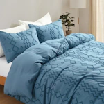 Tufted Geometric Duvet Cover Set