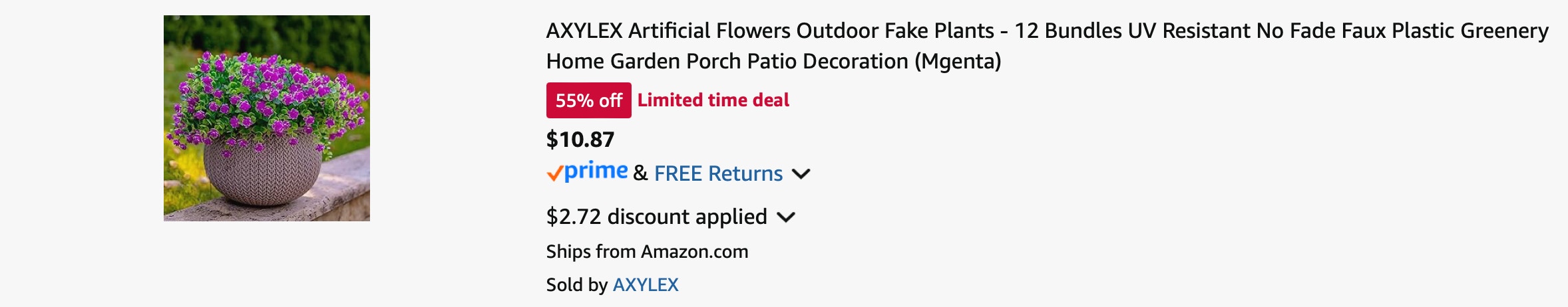 Amazon Outdoor Artificial Flowers 2025