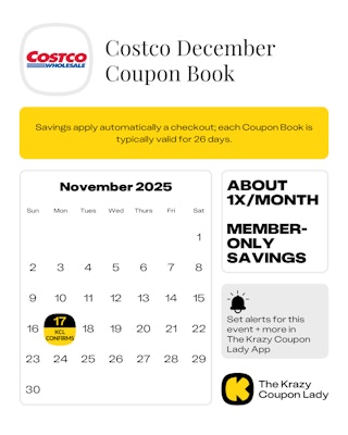 Next Costco Coupon Book start date on November 17, 2025