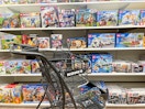 kohls cart in front of legos on shelves