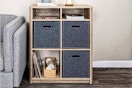 Lifestyle image of the Cube Storage Console Table in home setting