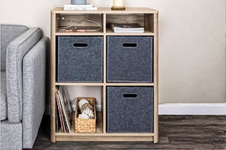 Lifestyle image of the Cube Storage Console Table in home setting
