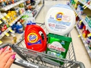 walgreens shopping cart with tide and cascade