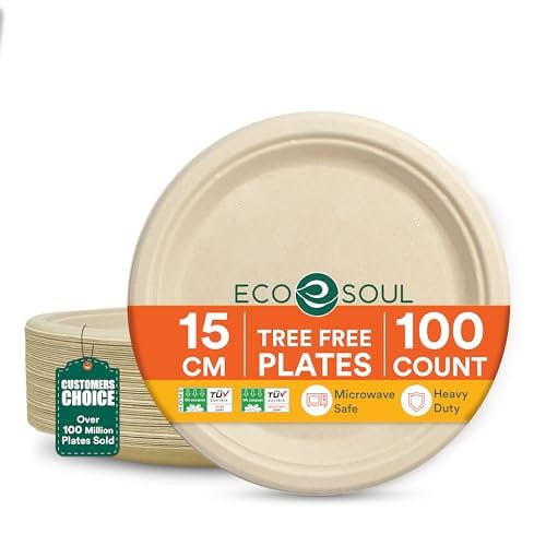 Compostable Paper Plates 100-Pack