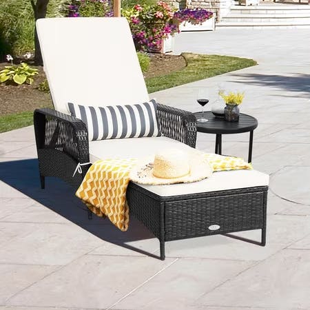 Patio Rattan Lounge Chair