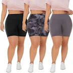 Women's Plus Size Biker Shorts 3-Pack