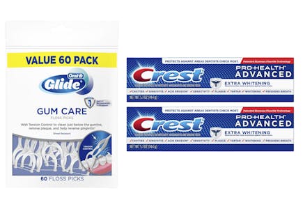 2 Crest Toothpastes + 1 Oral-B Flossers