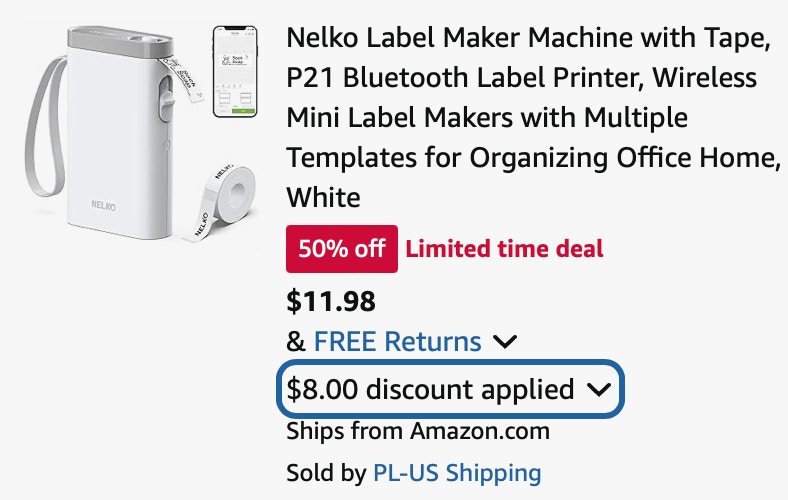 Nelko Label Maker Machine with Tape, P21 Bluetooth Label Printer