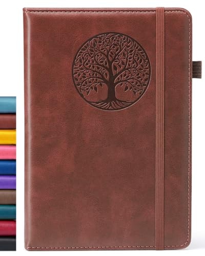 Lined Leather Journal Notebook, Brown