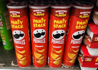 pringles party stacks on shelf at kroger