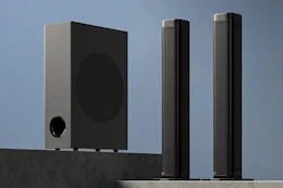 black 2-piece soundbar and subwoofer