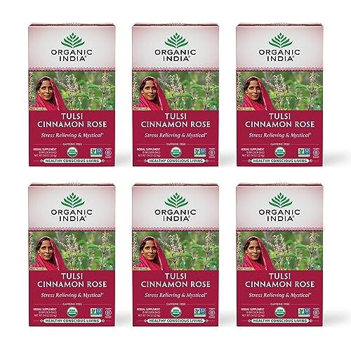 ORGANIC INDIA Tulsi Rose Tea 6-Pack