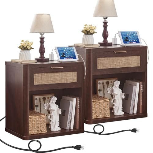 Rattan Nightstands Set