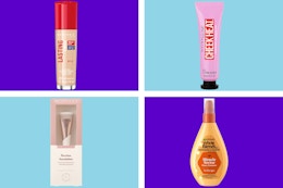 walgreens beauty clearance collage with garnier, rimmel, maybelline, and ecotools products