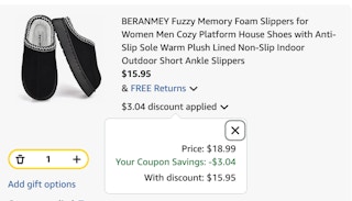 slipper Amazon receipt