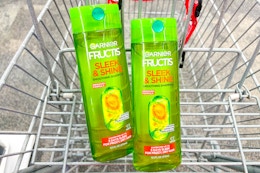 garnier fructis shampoo in a cart