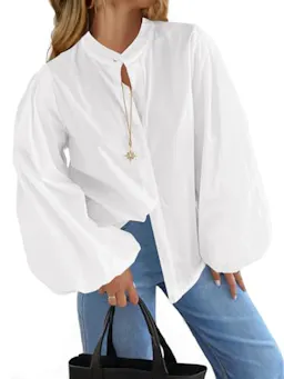 Women's Puff Sleeve Button Down Shirt