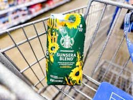 Sunsera blend Starbucks coffee in a Walmart cart
