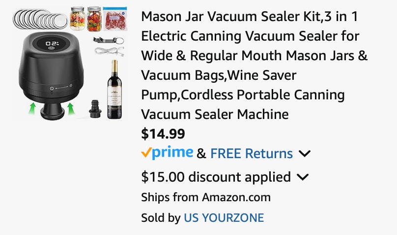 Amazon Mason Jar Vacuum Sealer Kit 2025 3