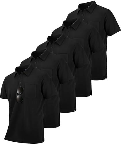 Men's Pocket Polo Shirts 5-Pack