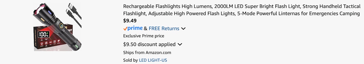 Amazon Rechargeable Flashlight 2025