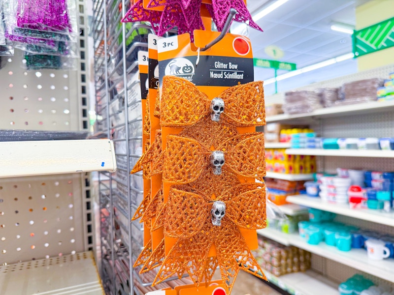 dollar tree halloween glitter bows