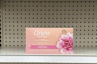caress bar soap 6-pack on a shelf