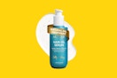 a hair oil on a yellow background
