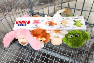 costco kong cozies play pack dog toys 4 pack in cart