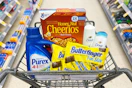 Walgreens shopping cart with products