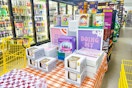 home decor items on a dollar general table