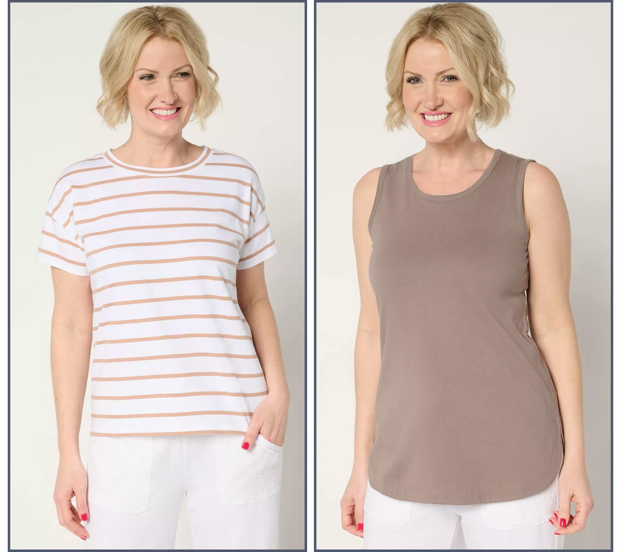 Cotton Striped T-Shirt and Tank 2-Pack