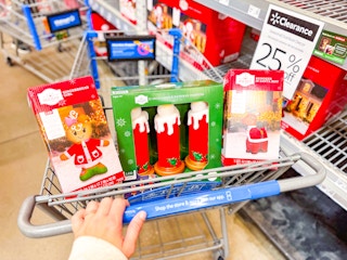 Christmas clearance in Walmart shopping cart