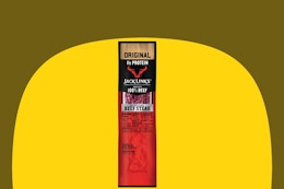 jack link's beef steak on on olive and yellow background